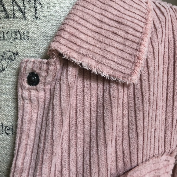 Stone Washed Corduroy Jacket New S M L New Pink - Picture 7 of 8